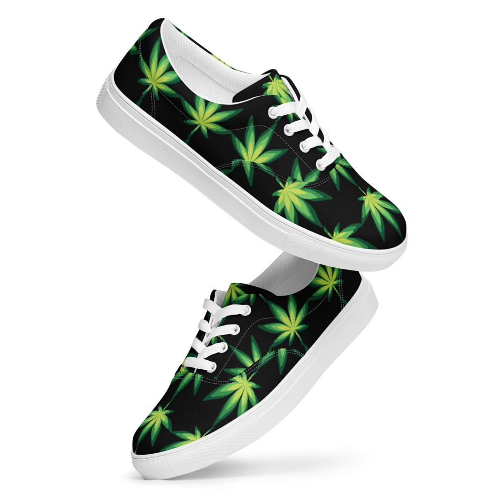 420 green and black lace-up  shoes