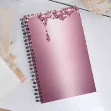 Pink Metallic Spiral Notebook