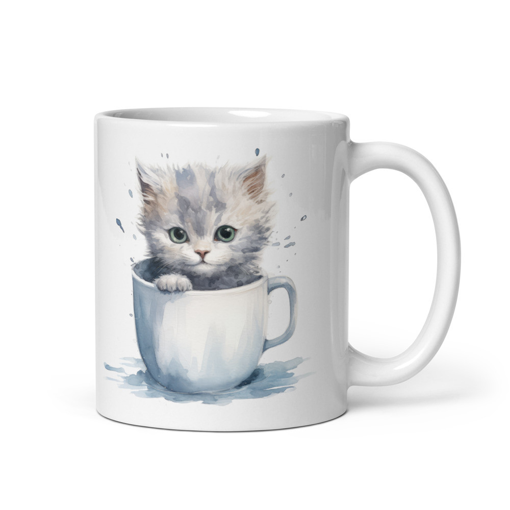 Kittens & Coffee White Glossy Mug