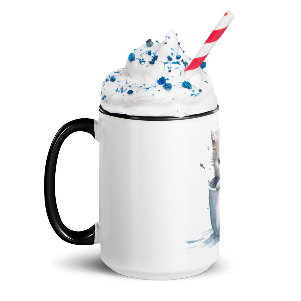 Kittens & Coffee Mug With Color Inside
