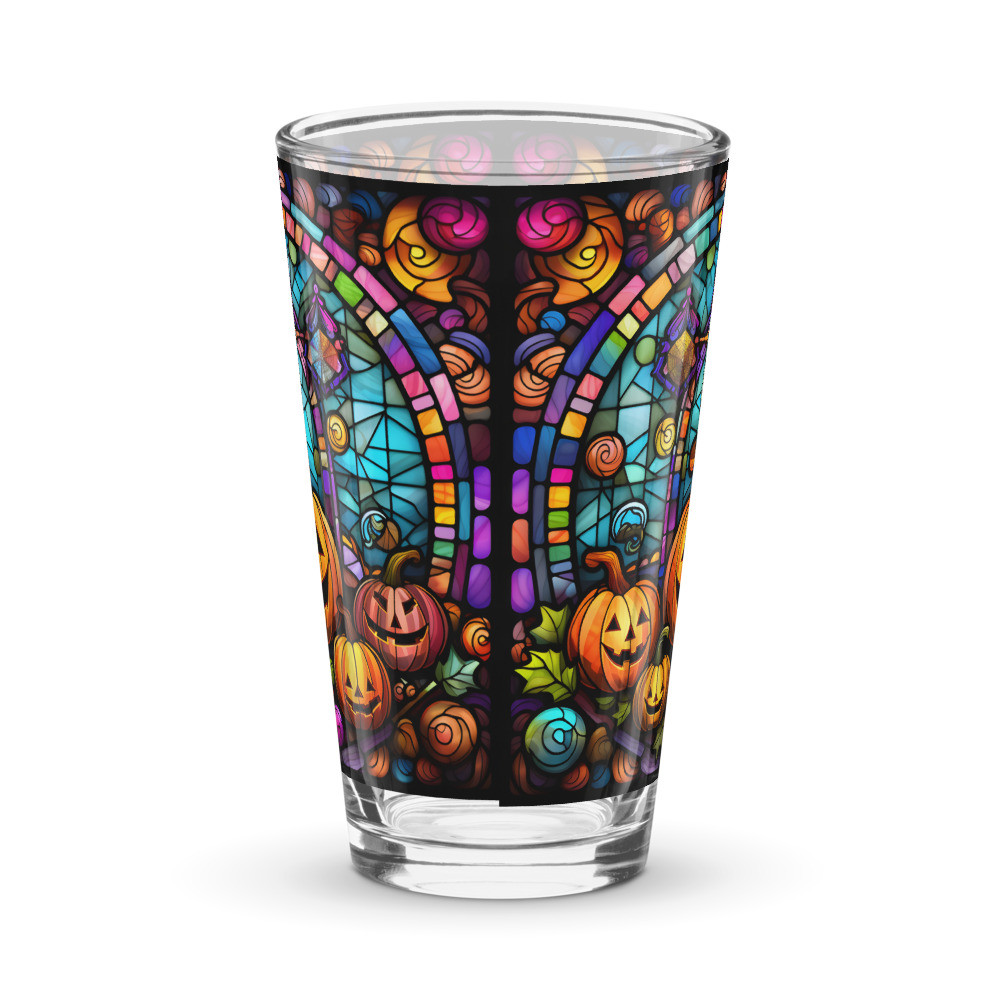 Halloween Stained Glass Cand Shaker pint glass