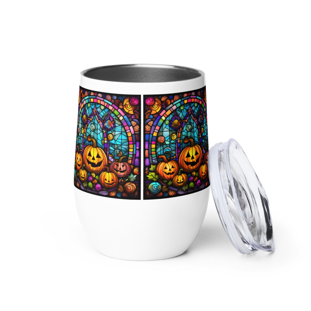 Halloween Candy Stained Glass Wine tumbler