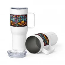 Stained Glass Halloween Candy Travel mug with a handle