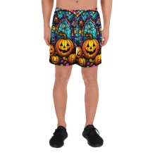 Halloween Candy Stained Glass  Men's Recycled Athletic Shorts