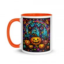 Stained Glass Halloween Candy Mug with Color Inside
