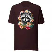 Cute Raccoon With Flowers Unisex t-shirt