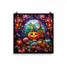 Halloween Candy Stained Glass Poster