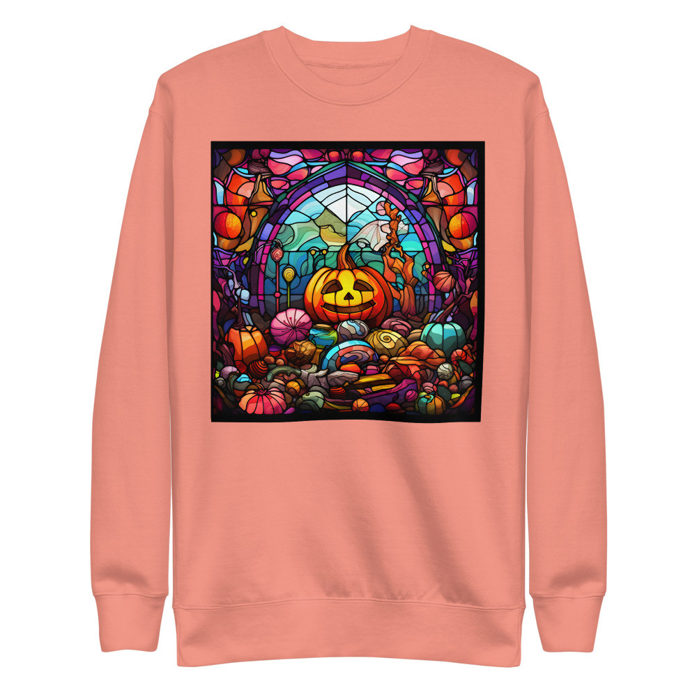 Stained Glass Halloween Candy Unisex Premium Sweatshirt