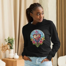 Stained Glass Cross w/ Isaiah 14:27 Hooded long-sleeve tee