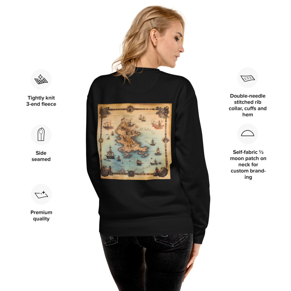 Dragon Scale Pirate Map Unisex Premium Sweatshirt