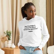 Confucius "Real Knowledge..." Quote Hooded long-sleeve tee