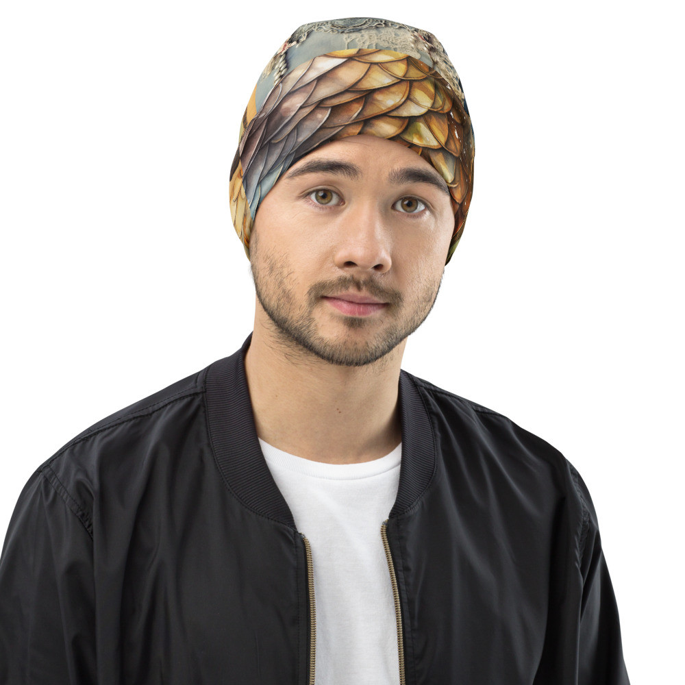 Dragon Scale, Vintage Old World, Pirate Map, Cameo, All-Over Print Beanie