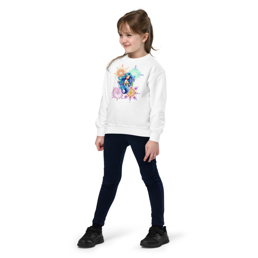 Tie-Dye Mandela Mermaid Youth crewneck sweatshirt