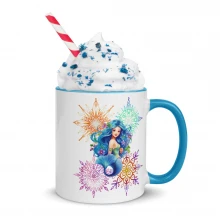 Tie-Dye Mandela Mermaid Mug with Color Inside