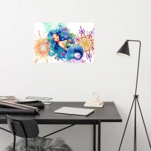 Tie-Dye Mandela Mermaid Poster