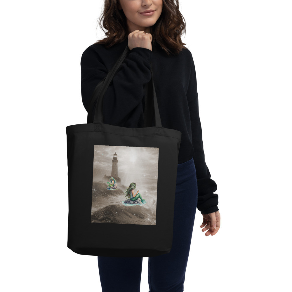 Mermaid Lighthouse Ocean Eco Tote Bag