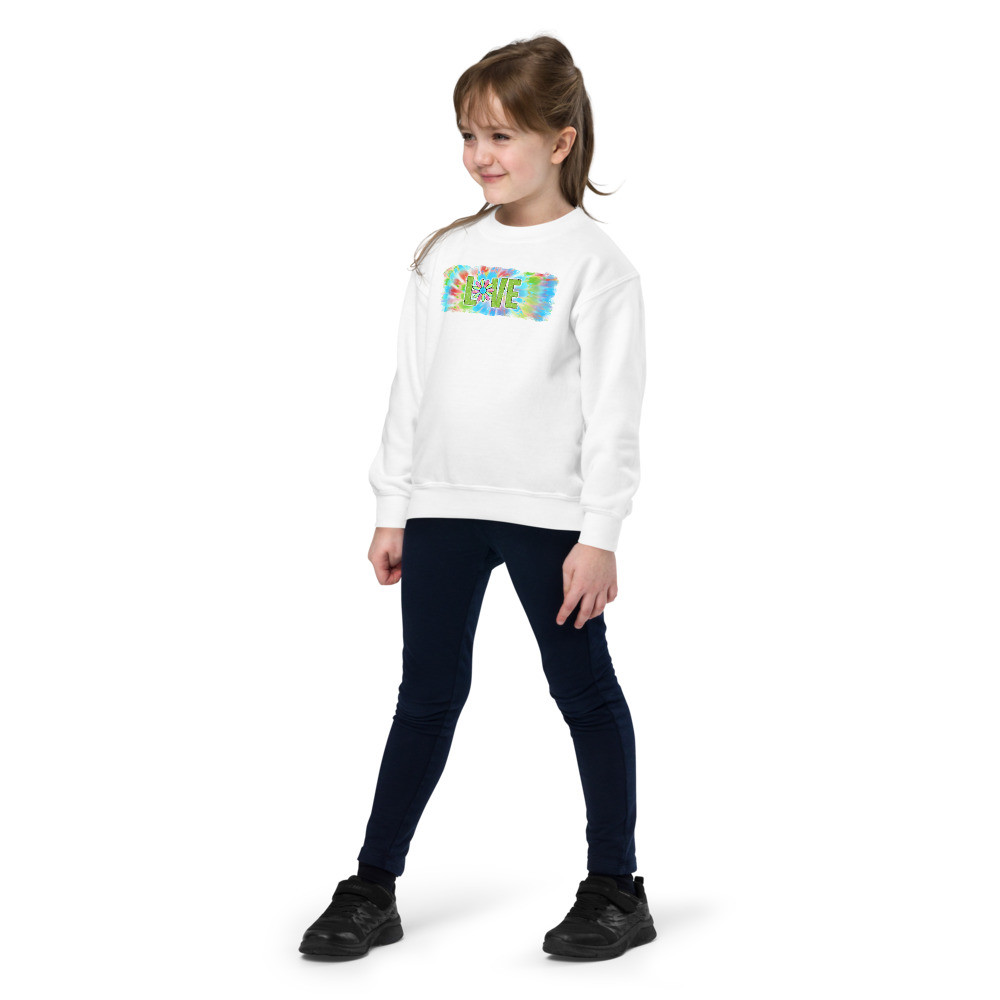Tie Dye Love Youth crewneck sweatshirt