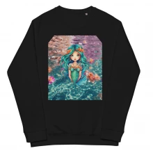 Mermaid Ocean Unisex organic raglan sweatshirt
