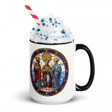 Stained Glass Nativity Christmas Mug with Color Inside