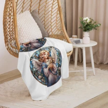 Angel Stained Glass Sherpa blanket
