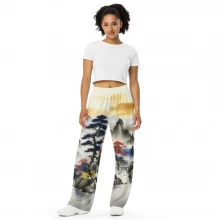 Autumn Landscape Chinese All-over print unisex wide-leg pants