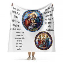 Nativity Scene with Psalm 46:5,6,7 Sherpa blanket