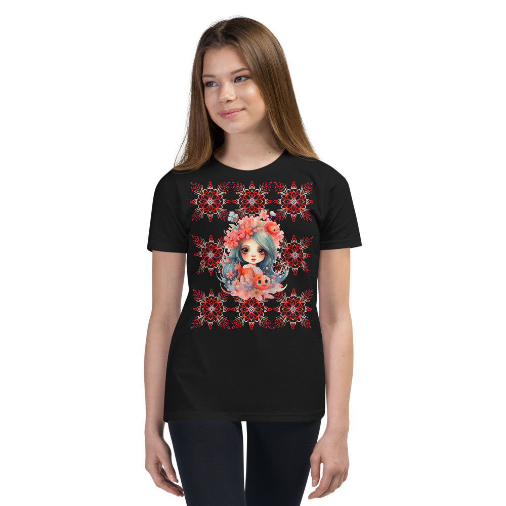 Mermaid Tie Dye Mandela Youth Short Sleeve T-Shirt