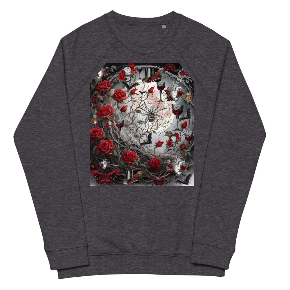 Gothic Moon Unisex organic raglan sweatshirt
