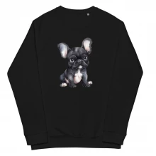 French Bulldog Unisex organic raglan sweatshirt