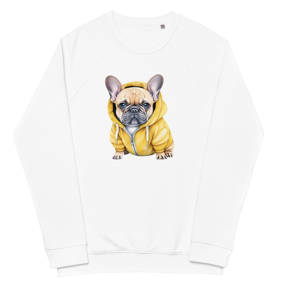 French Bulldog Unisex organic raglan sweatshirt