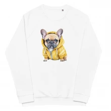 French Bulldog Unisex organic raglan sweatshirt