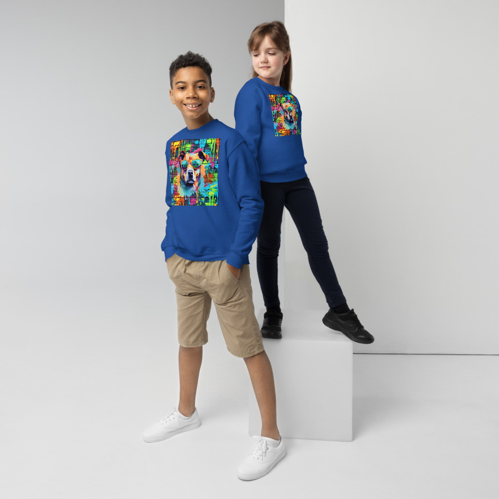 Cool Dog Graffiti Youth crewneck sweatshirt