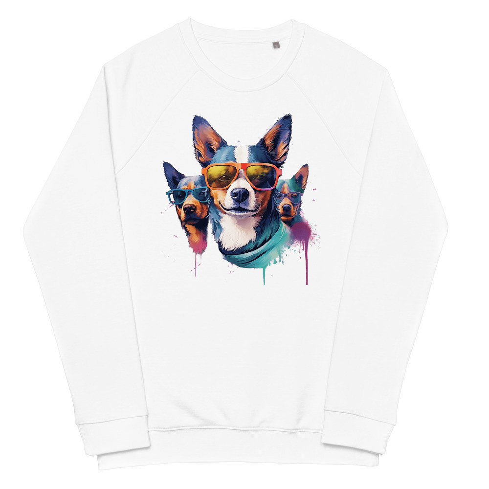 Cool Dog Unisex organic raglan sweatshirt