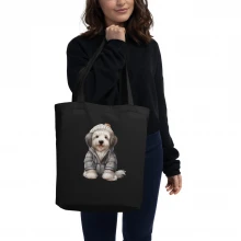 Winter-Old English Sheep Dog Eco Tote Bag