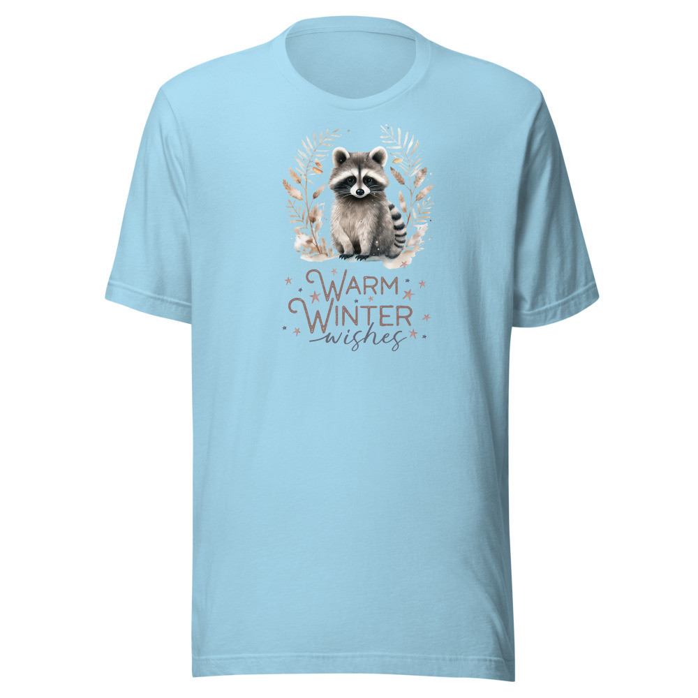 Raccoon, Warm Winter Wishes Unisex t-shirt