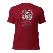 Raccoon, Warm Winter Wishes Unisex t-shirt