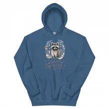 Raccoon, Warm Winter Wishes Unisex Hoodie