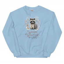 Raccoon, Warm Winter Wishes Unisex Sweatshirt