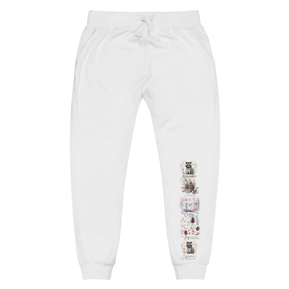 Raccoon, Warm Winter Wishes Unisex fleece sweatpants