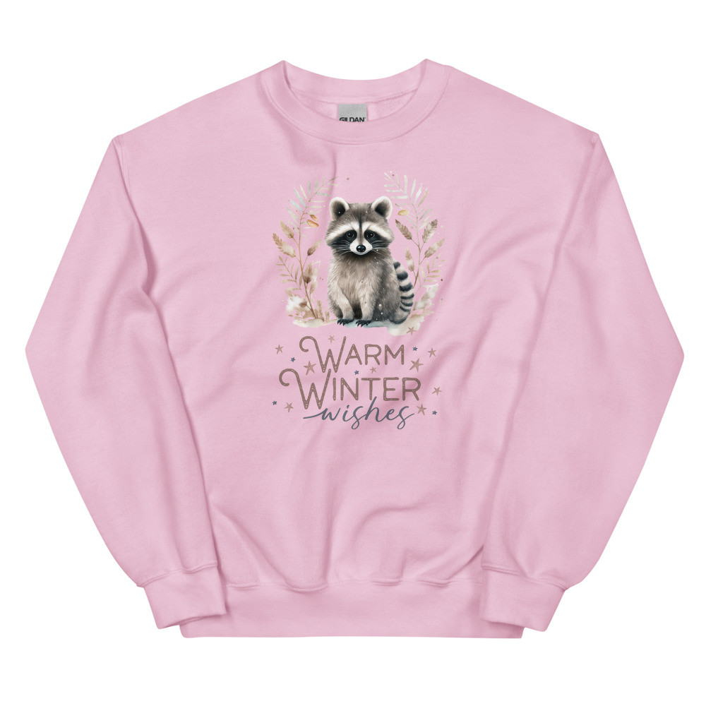 Raccoon, Warm Winter Wishes Unisex Sweatshirt