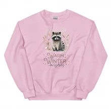 Raccoon, Warm Winter Wishes Unisex Sweatshirt