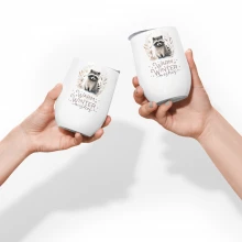 Raccoon, Warm Winter Wishes Wine tumbler
