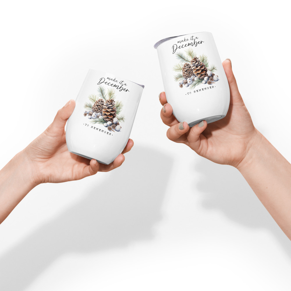 Raccoon, Warm Winter Wishes Wine tumbler