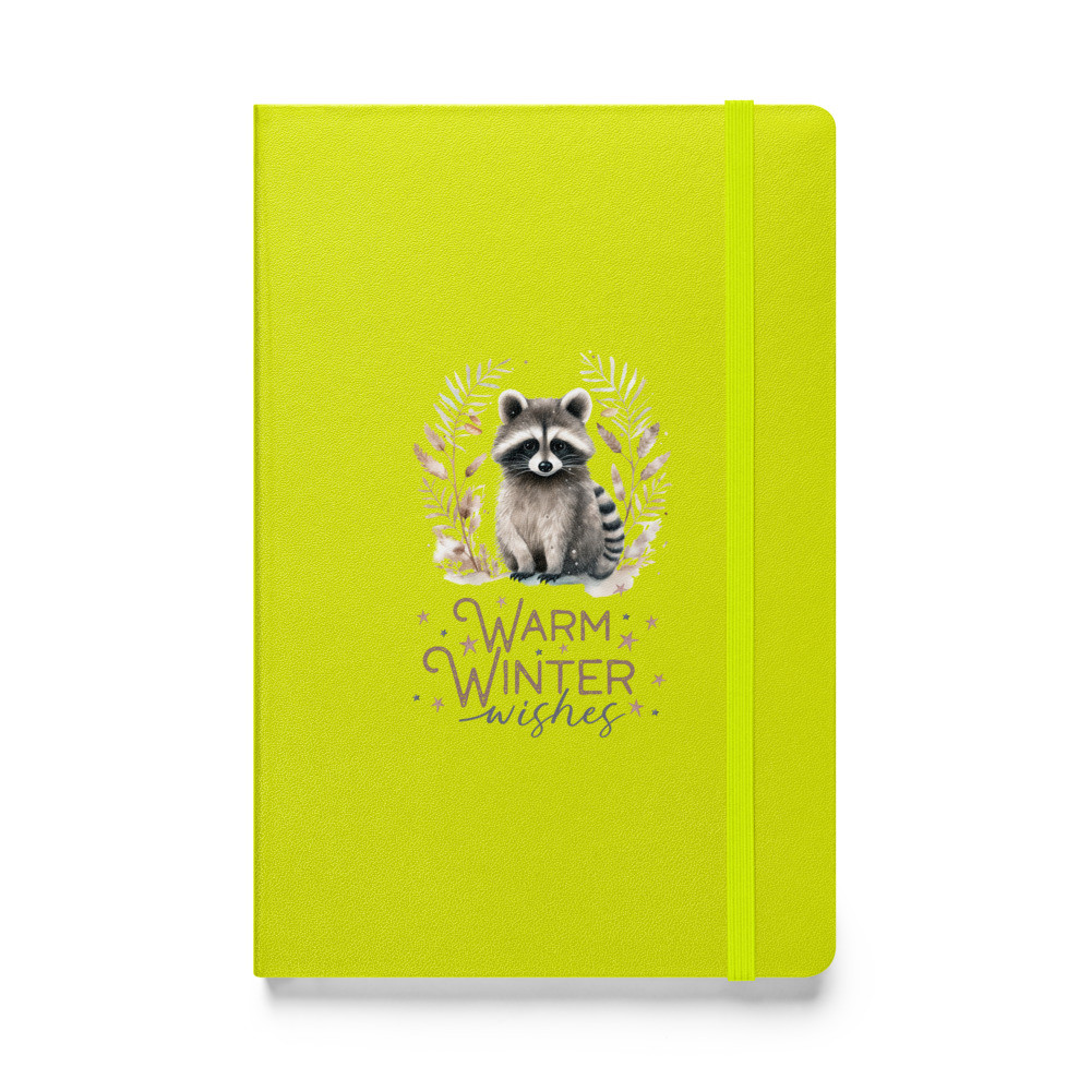Raccoon, Warm Winter Wishes Hardcover bound notebook