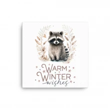 Raccoon, Warm Winter Wishes Thin canvas