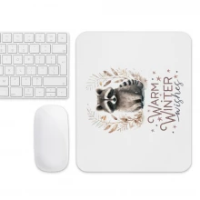 Raccoon, Warm Winter Wishes Mouse pad