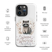 Raccoon, Warm Winter Wishes Tough Case for iPhone®