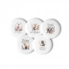 Raccoon & Friends, Warm Winter WishesSet of pin buttons