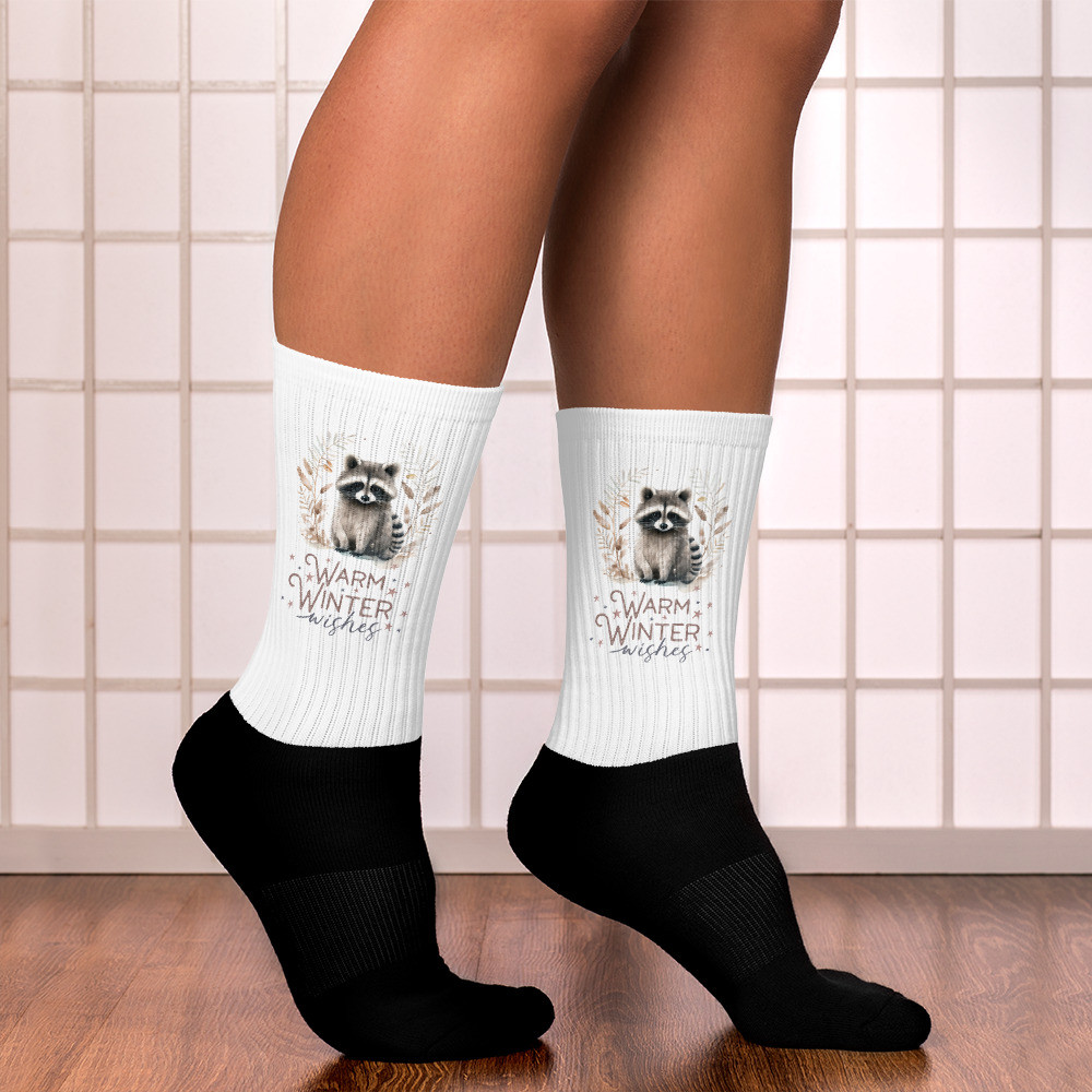 Raccoon, Warm Winter Wishes Socks
