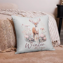 Deer, Winter Magic Basic Pillow